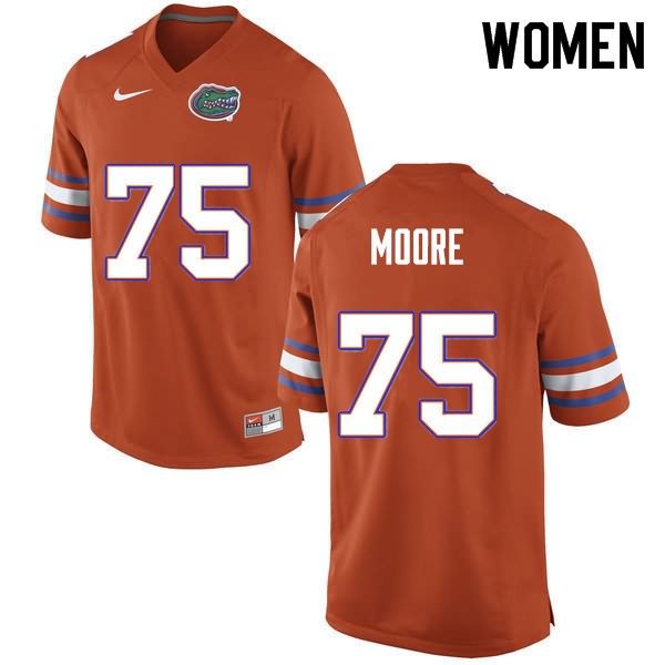 NCAA Florida Gators T.J. Moore Women's #75 Nike Orange Stitched Authentic College Football Jersey XLW2764RL